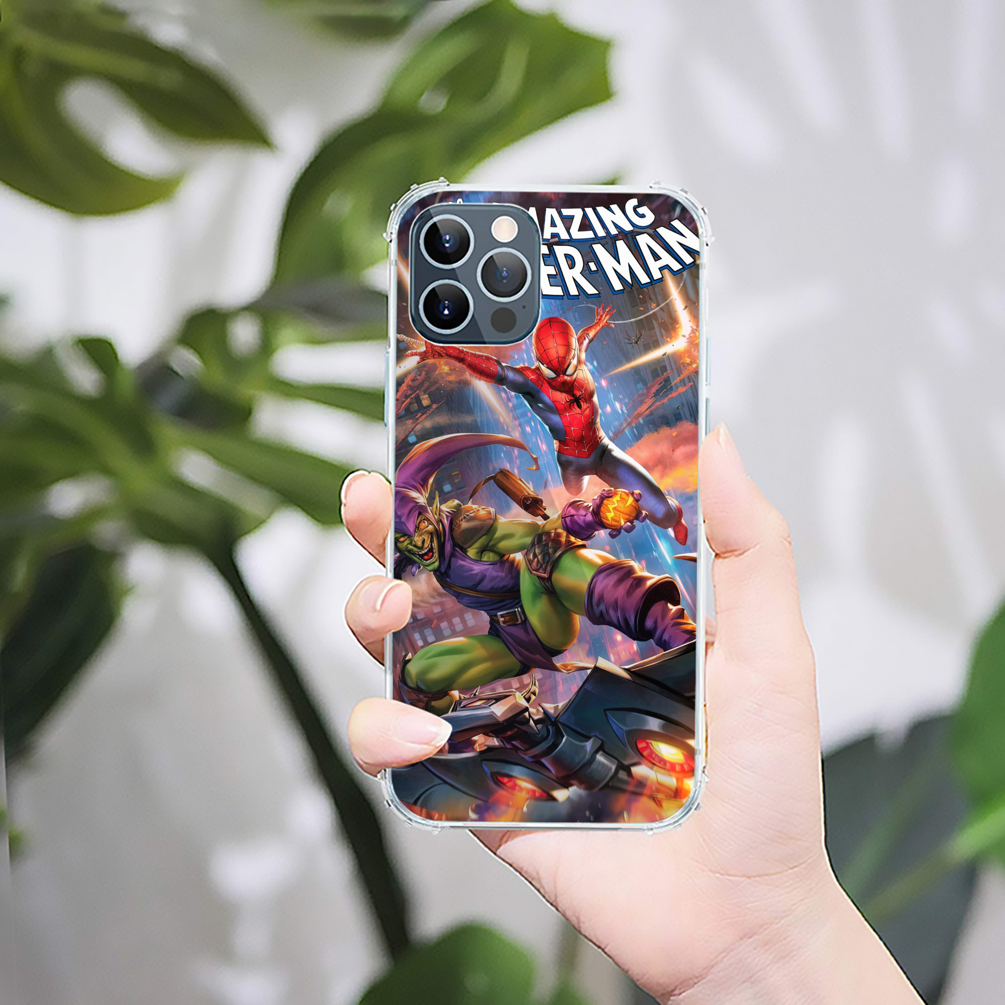（画像用） Spider Man スパイダーマン 【iPhone 12シリーズ対応】透明スマホケース（クリアソフトケース）